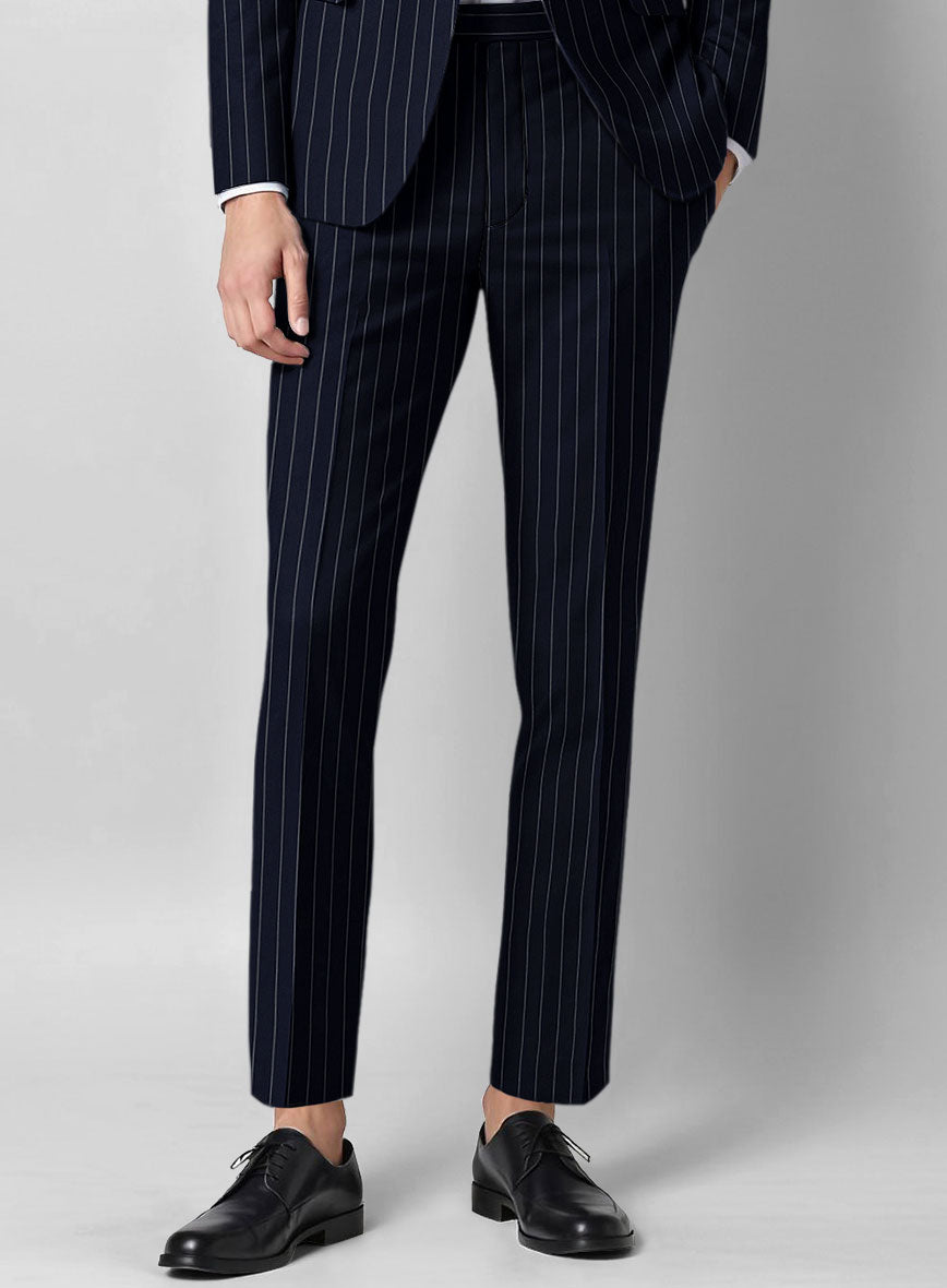 Guabello Navy Blue Rope Stripe Suit - StudioSuits