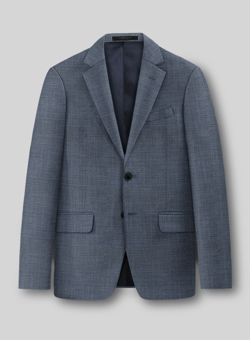 Guabello Steel Blue Sharkskin Suit - StudioSuits