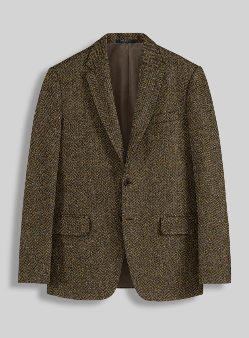 Haberdasher Mustard Brown Tweed Jacket - StudioSuits