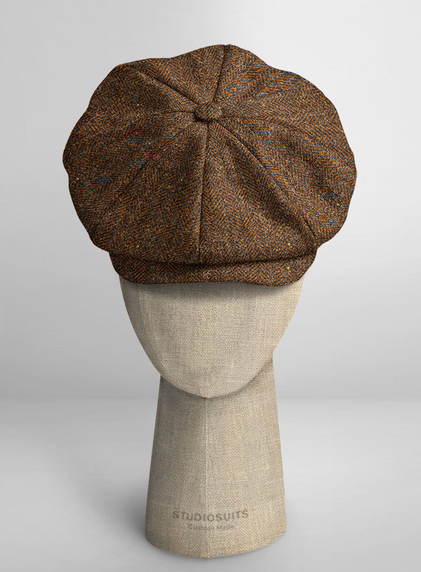 Haberdasher Autumn Rust Tweed Newsboy Cap - StudioSuits