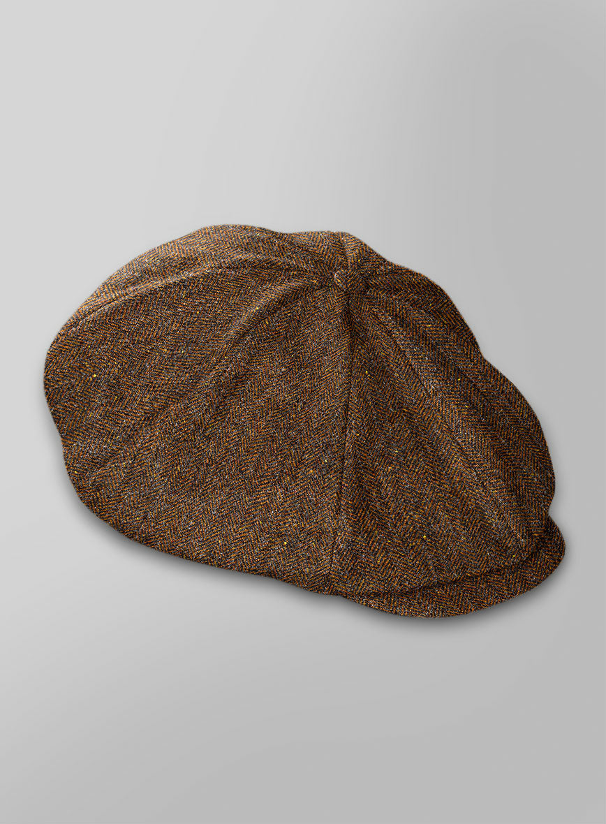 Haberdasher Autumn Rust Tweed Newsboy Cap - StudioSuits