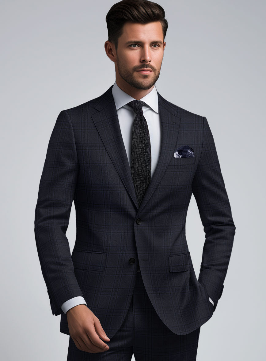 Hardy Minnis Adali Blue Check Wool Jacket - StudioSuits