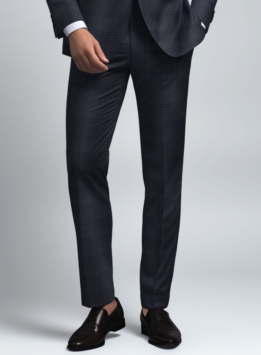 Hardy Minnis Adali Blue Check Wool Suit - StudioSuits