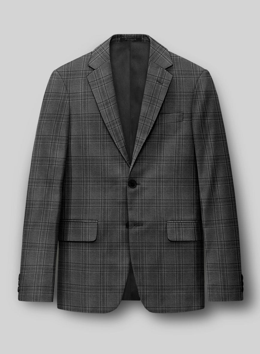 Hardy Minnis Adali Gray Check Wool Jacket - StudioSuits