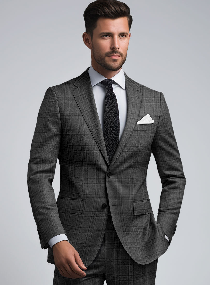 Hardy Minnis Adali Gray Check Wool Jacket - StudioSuits