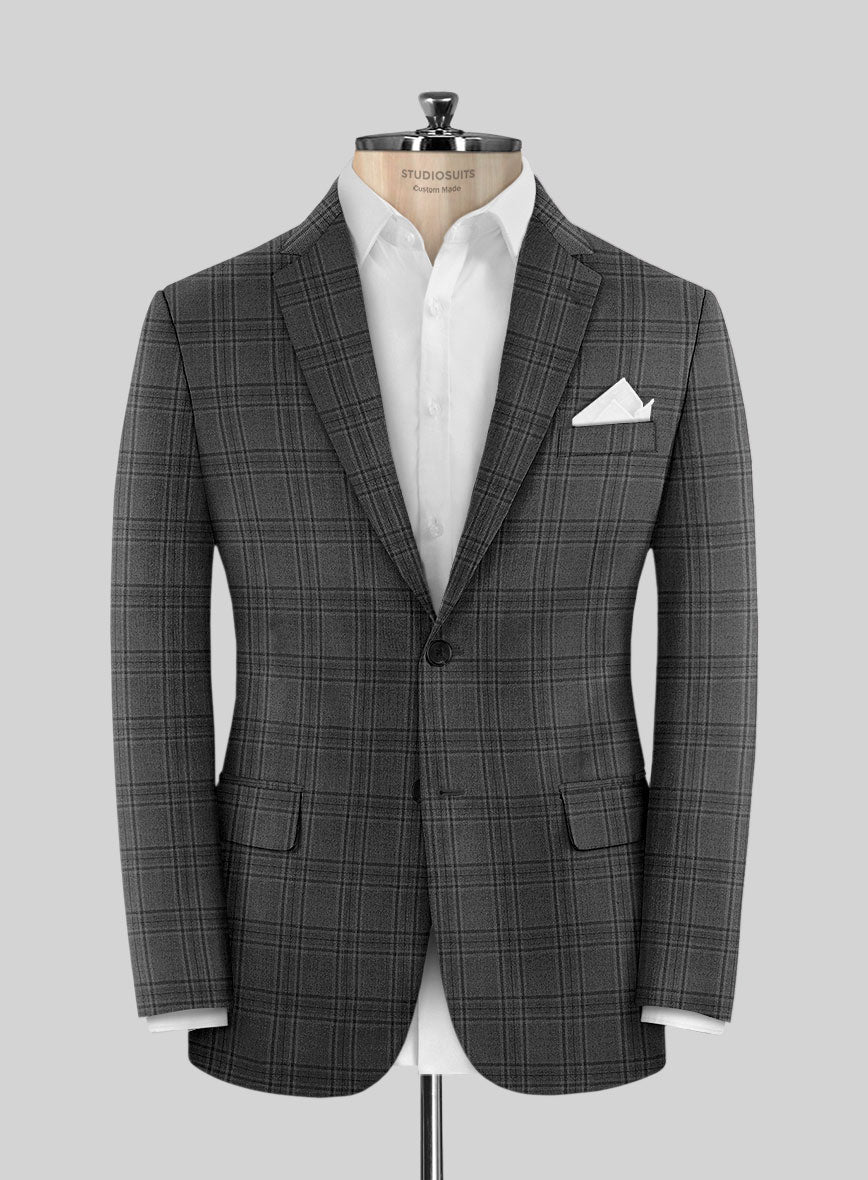 Hardy Minnis Adali Gray Check Wool Jacket - StudioSuits