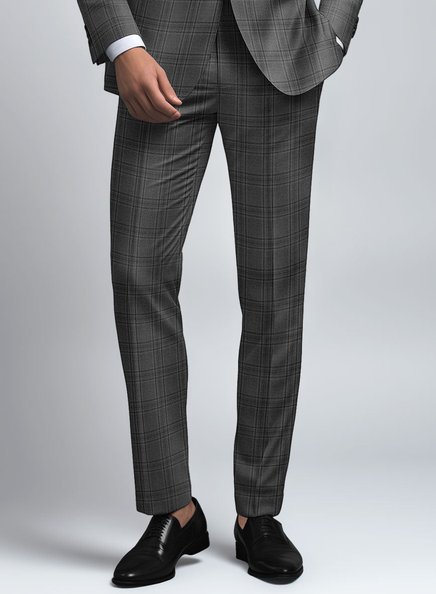 Hardy Minnis Adali Gray Checks Wool Pants - StudioSuits