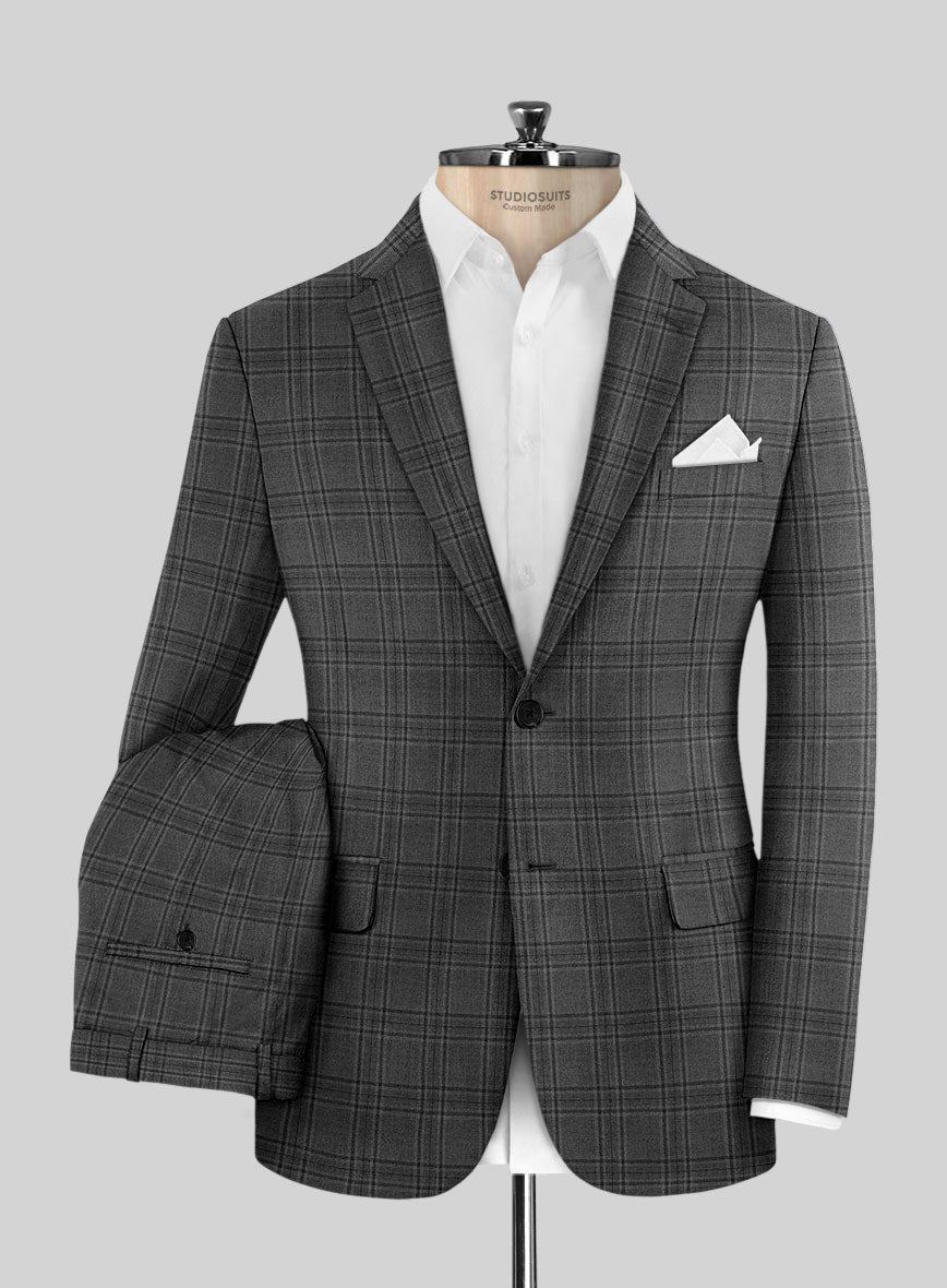 Hardy Minnis Adali Gray Check Wool Suit - StudioSuits