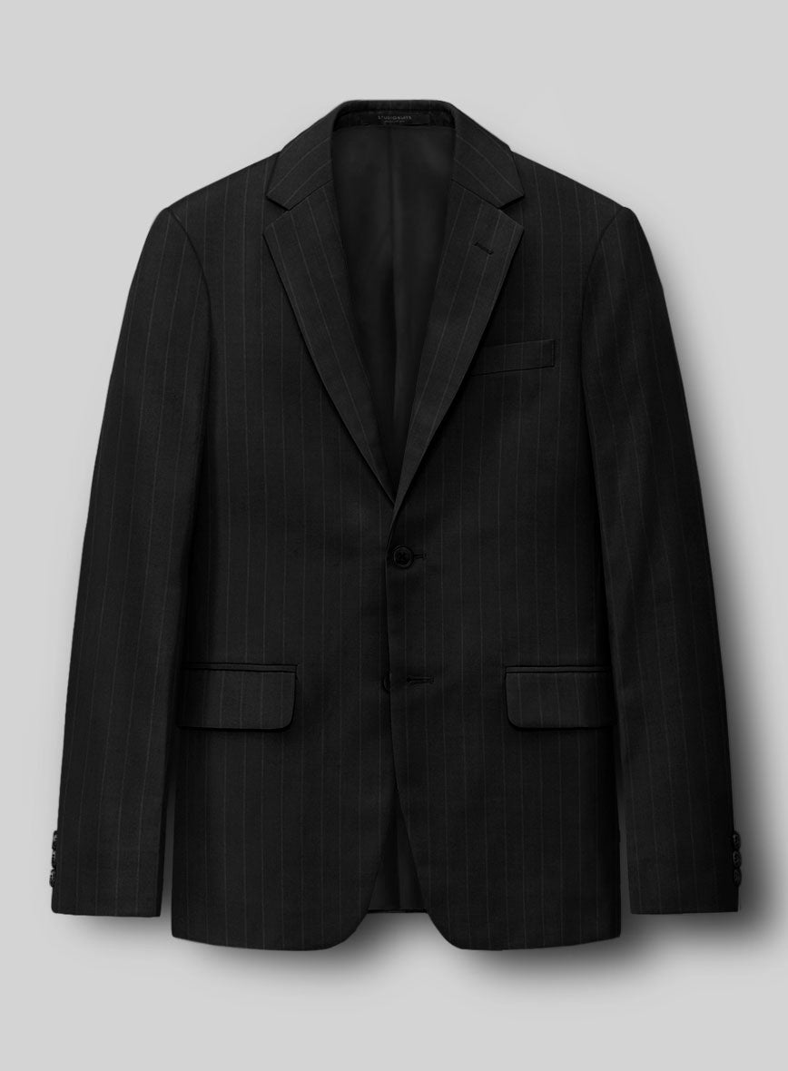 Hardy Minnis Black Pinstripe Wool Jacket - StudioSuits