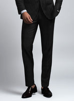 Hardy Minnis Black Rope Stripe Wool Pants - StudioSuits