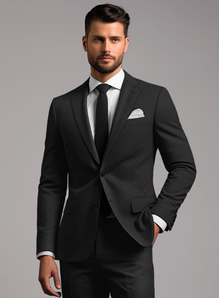 Hardy Minnis Black Twill Wool Jacket - StudioSuits