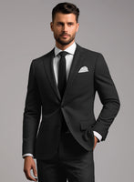 Hardy Minnis Black Twill Wool Suit - StudioSuits