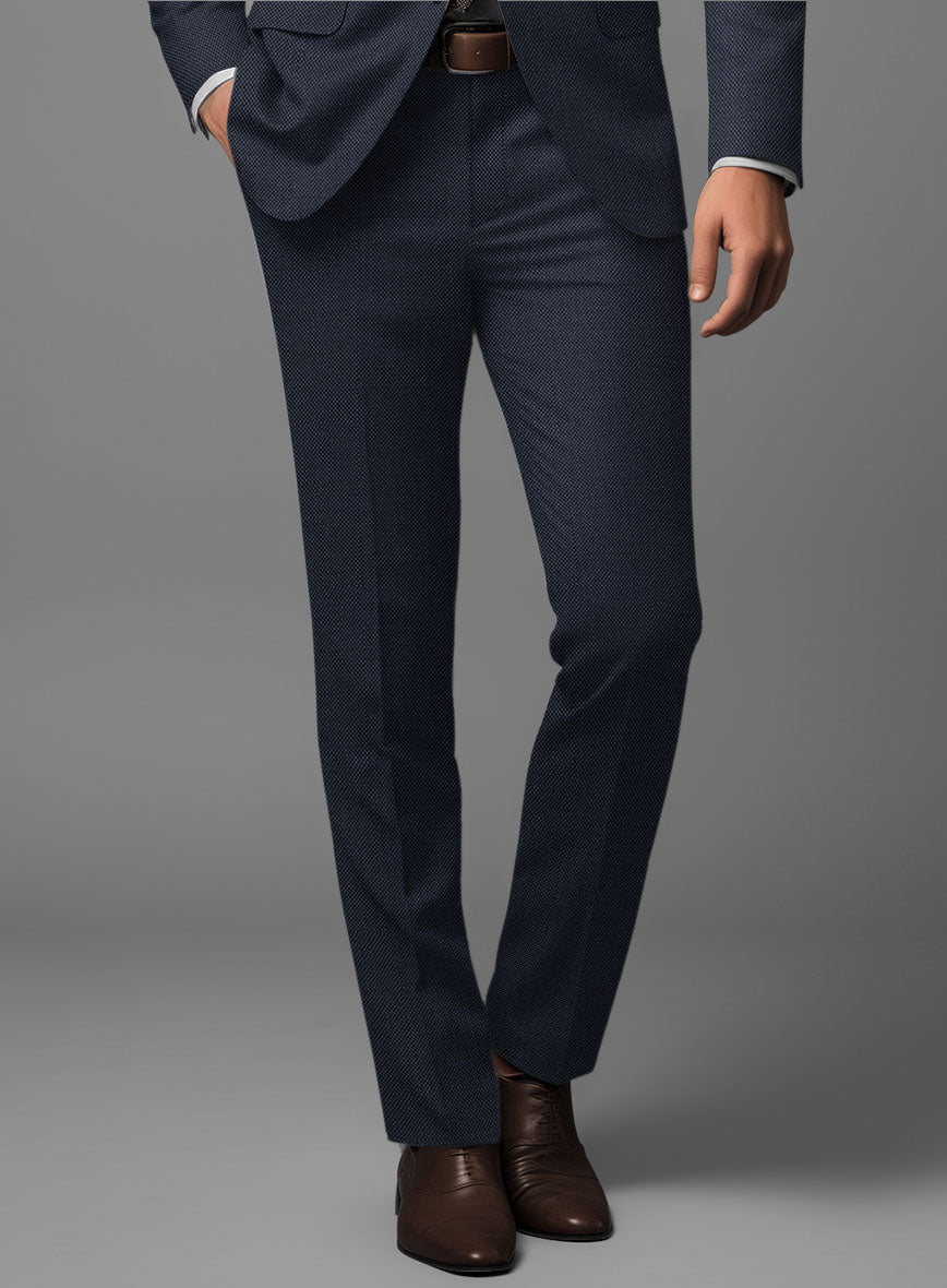 Hardy Minnis Blue Birdseye Wool Pants - StudioSuits