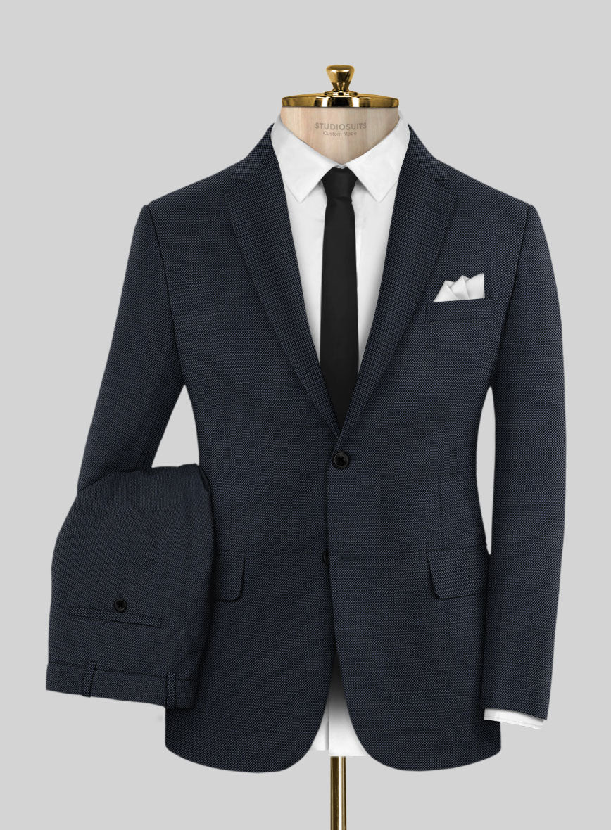 Hardy Minnis Blue Birdseye Wool Suit - StudioSuits