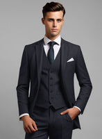 Hardy Minnis Blue Herringbone Wool Jacket - StudioSuits