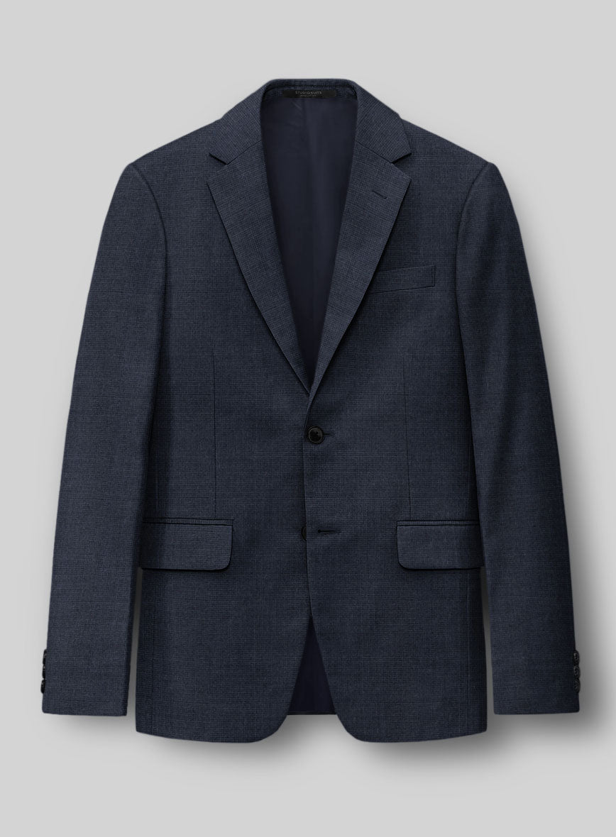 Hardy Minnis Blue Nailhead Wool Jacket - StudioSuits