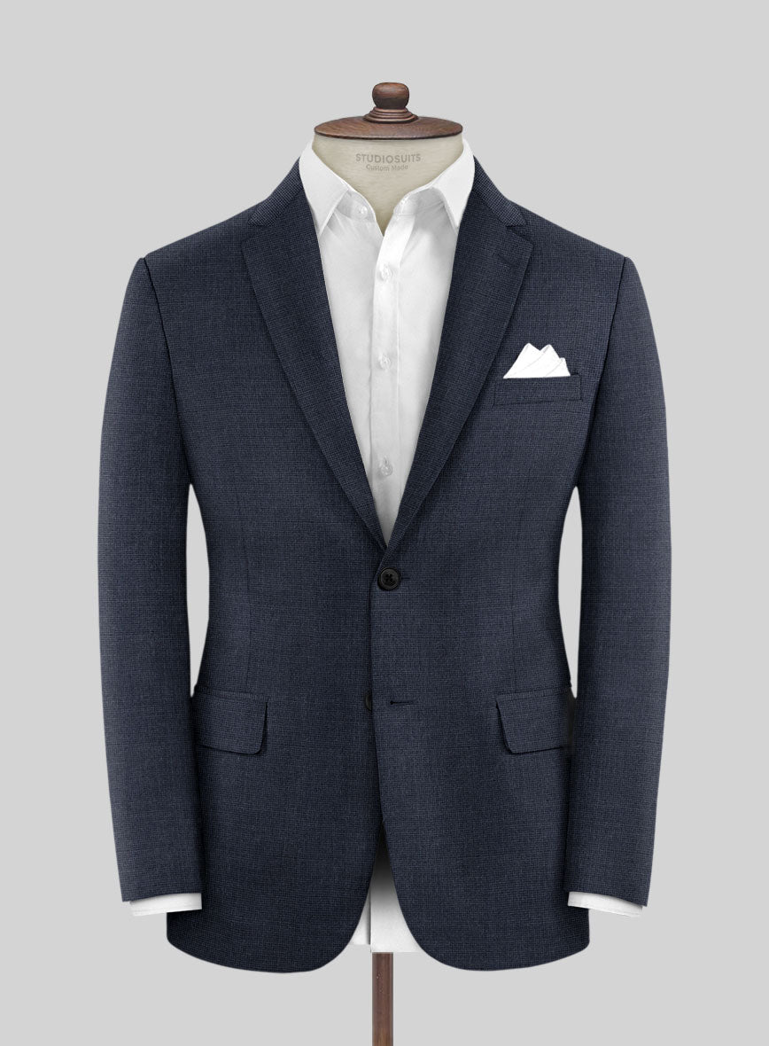 Hardy Minnis Blue Nailhead Wool Jacket - StudioSuits