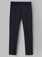 Hardy Minnis Blue Rope Stripe Wool Pants - StudioSuits