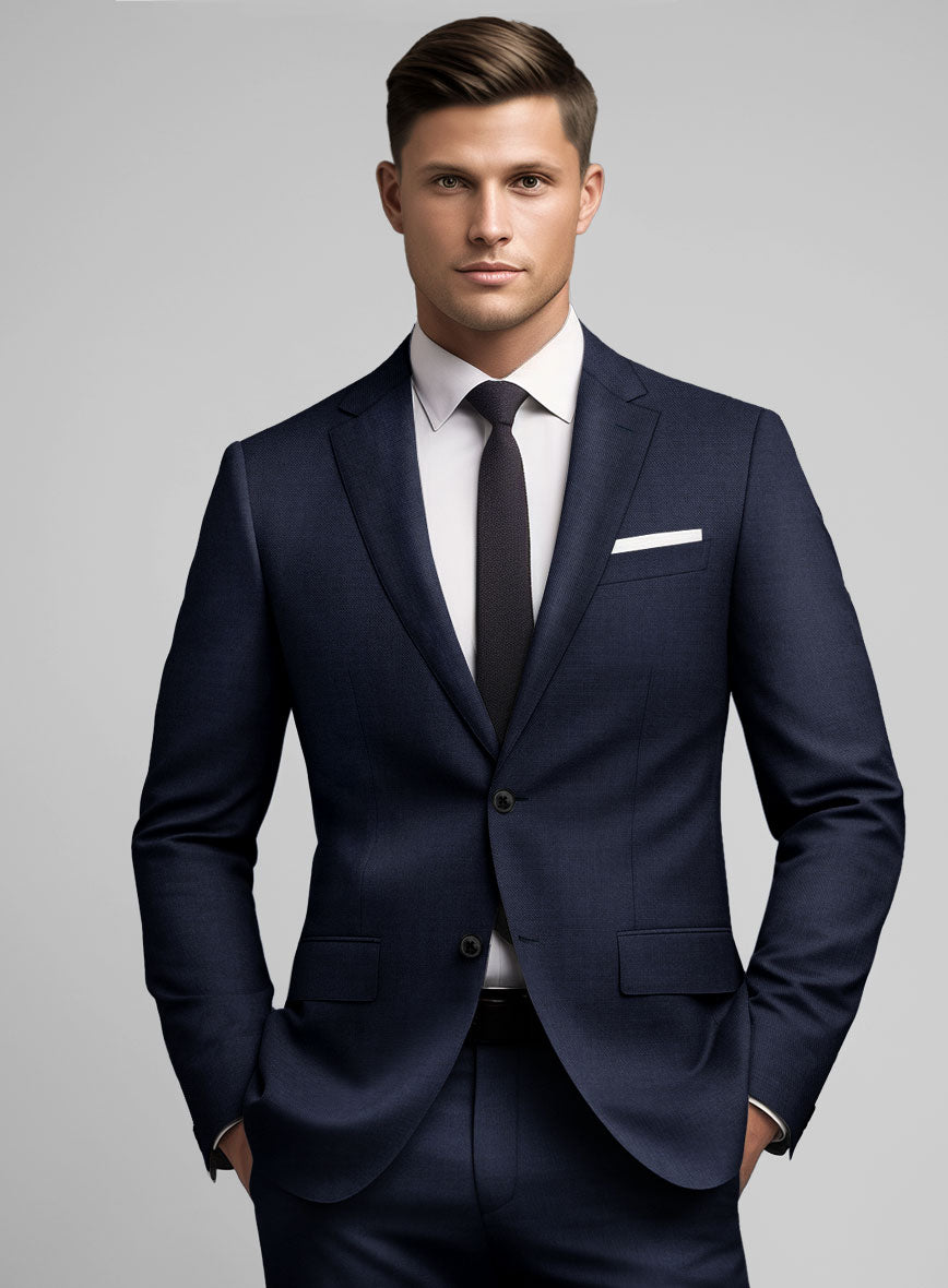 Hardy Minnis Blue Sharkskin Wool Jacket - StudioSuits