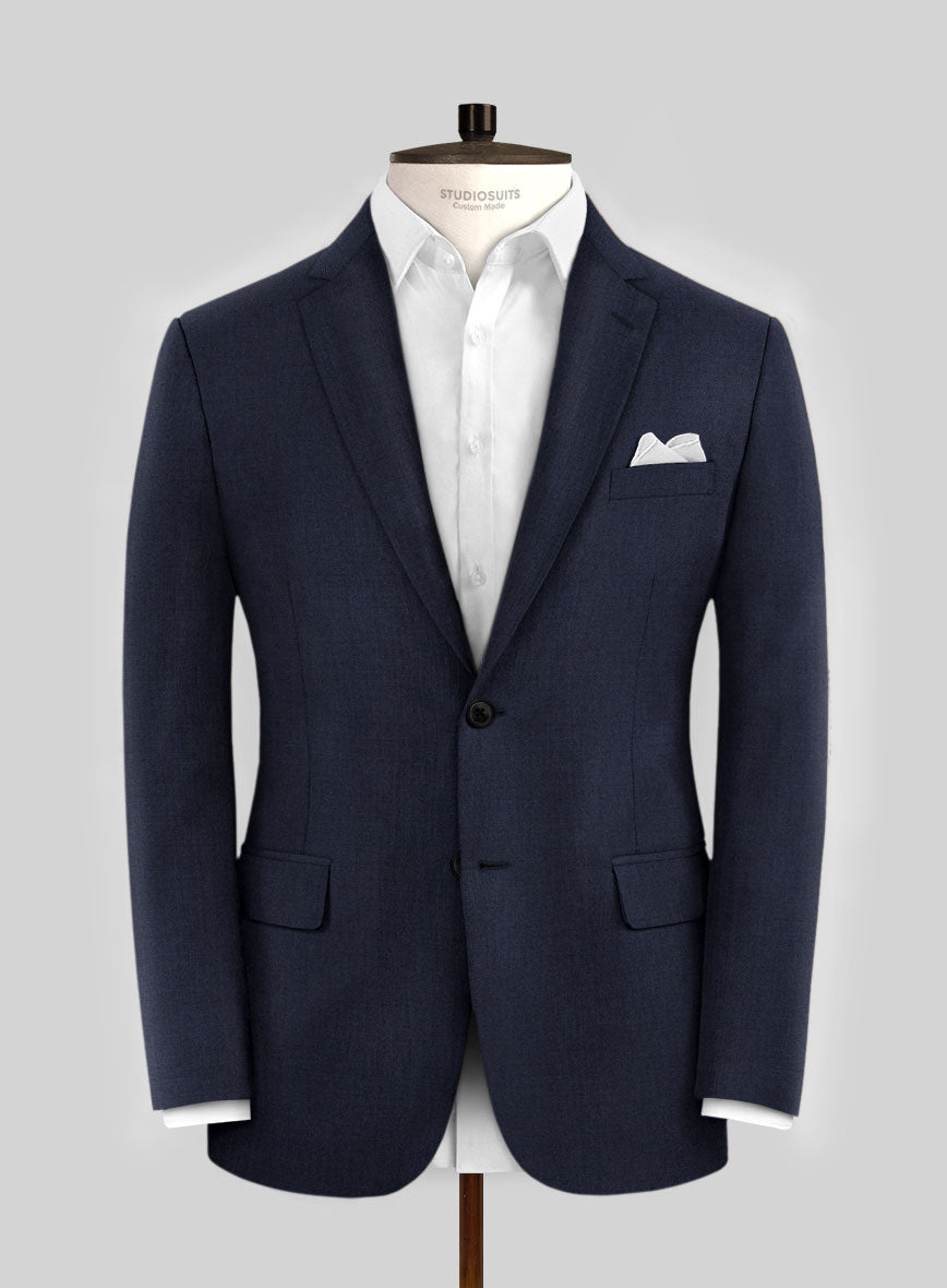 Hardy Minnis Blue Sharkskin Wool Jacket - StudioSuits