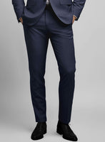 Hardy Minnis Blue Sharkskin Wool Pants - StudioSuits