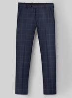 Hardy Minnis Blue Windowpane Wool Pants - StudioSuits