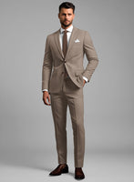 Hardy Minnis Brown Herringbone Wool Suit - StudioSuits