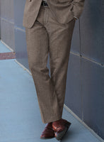 Hardy Minnis Brown Sharkskin Wool Pants - StudioSuits