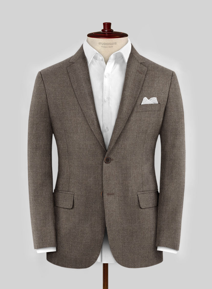 Hardy Minnis Brown Sharkskin Wool Suit - StudioSuits