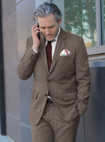 Hardy Minnis Brown Sharkskin Wool Suit - StudioSuits