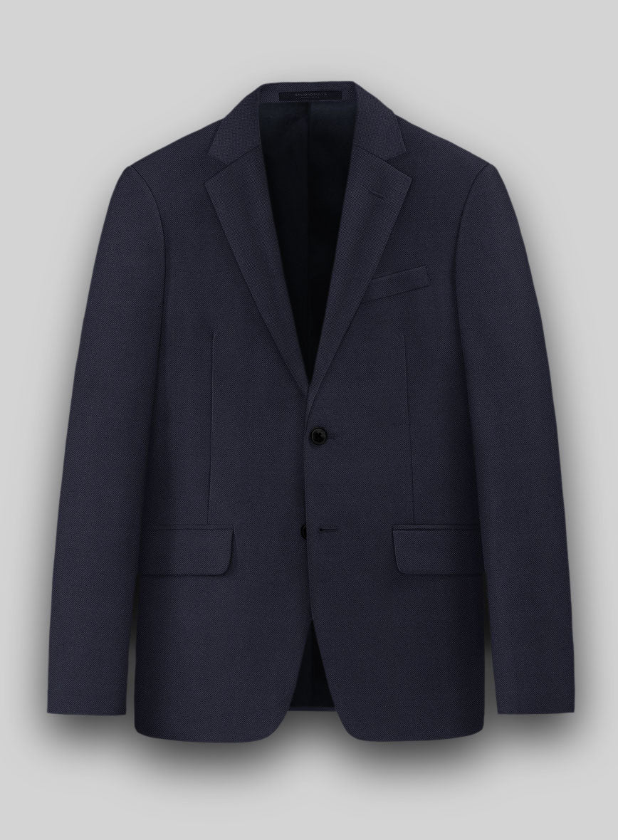 Hardy Minnis Caravel Blue Wool Jacket - StudioSuits