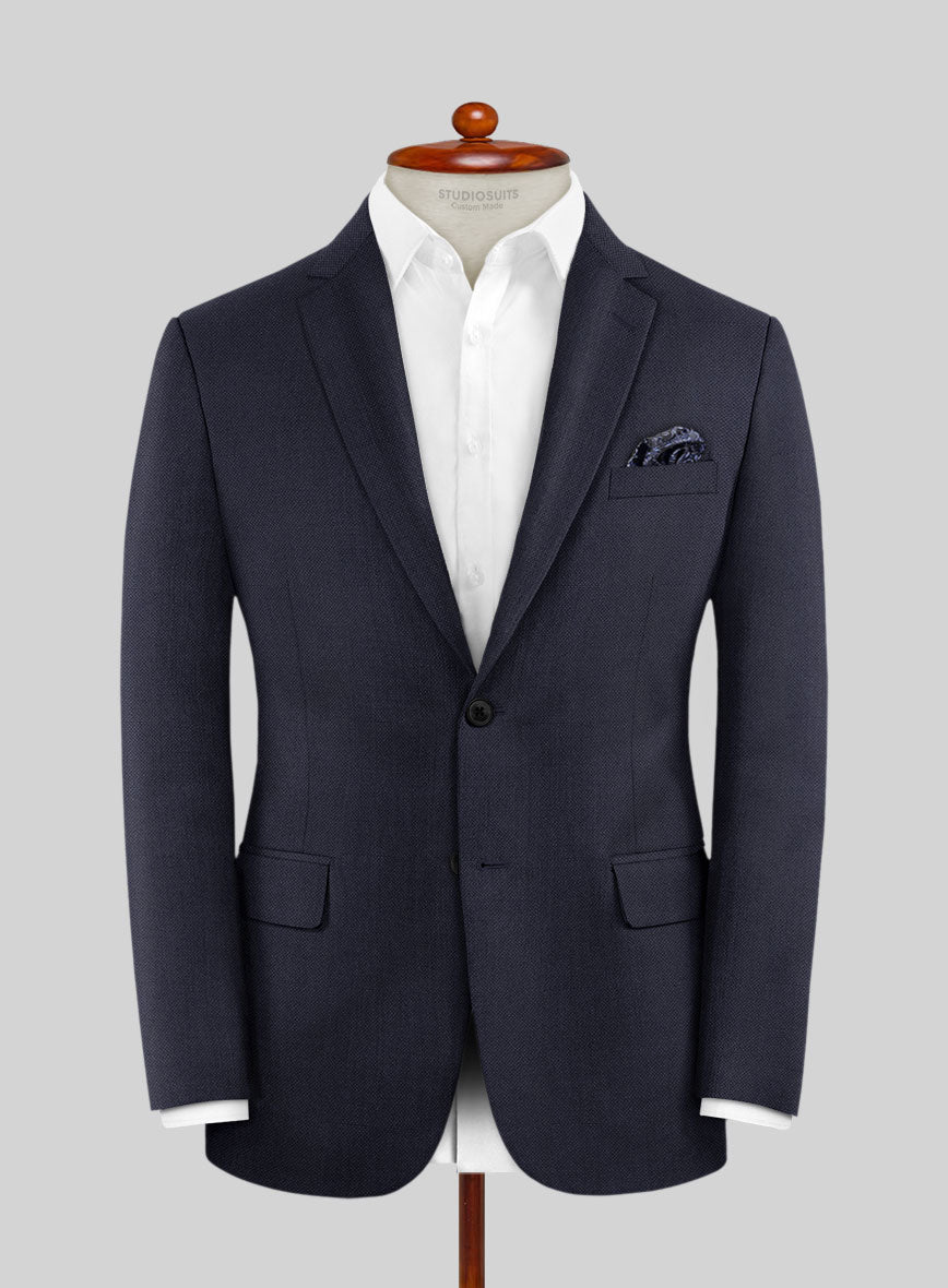 Hardy Minnis Caravel Blue Wool Jacket - StudioSuits