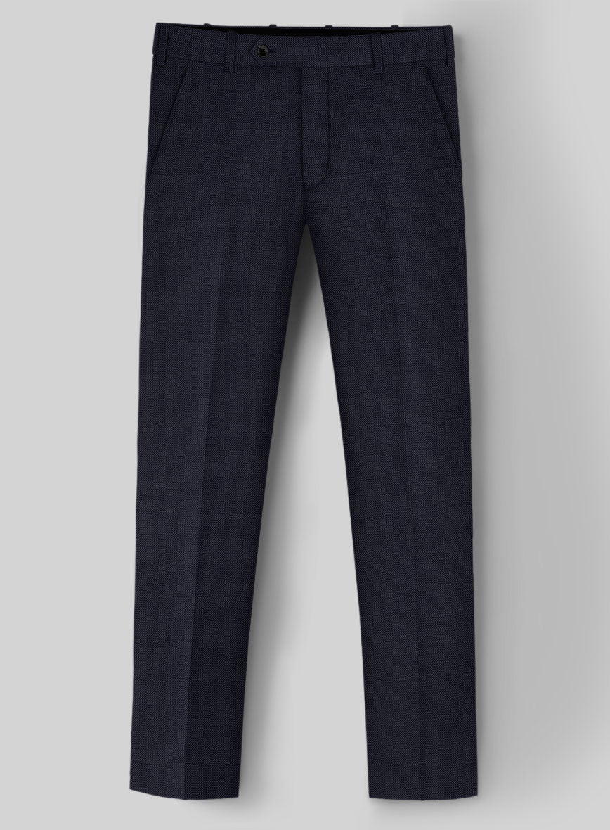 Hardy Minnis Caravel Blue Wool Pants - StudioSuits