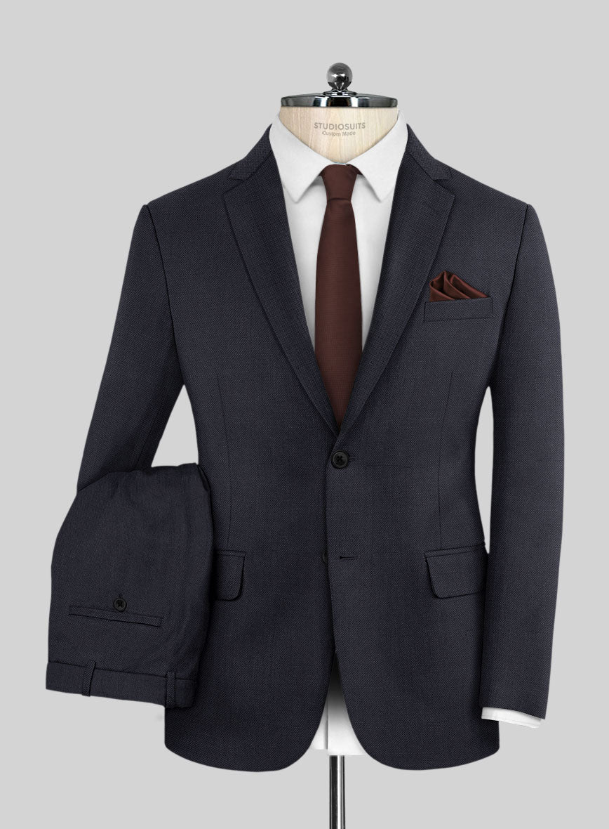 Hardy Minnis Caravel Dark Blue Wool Suit - StudioSuits