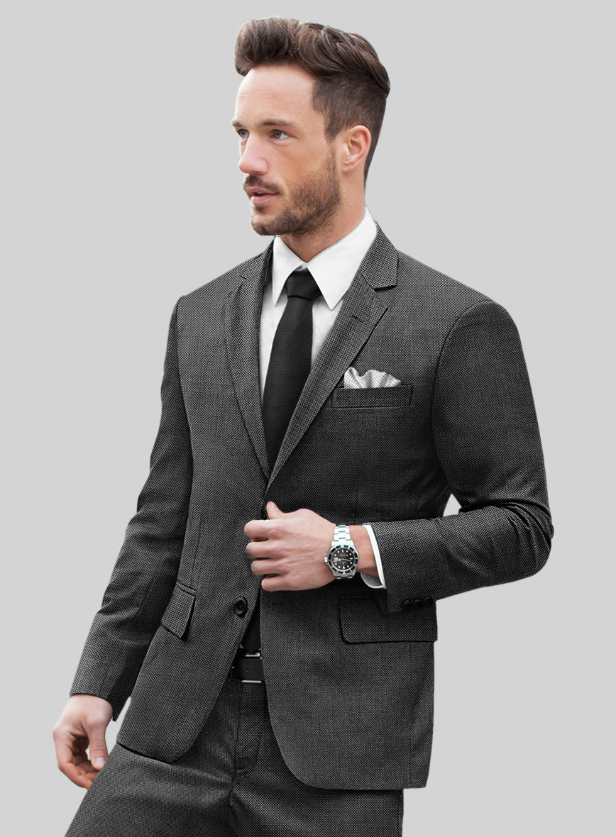 Hardy Minnis Charcoal Birdseye Wool Jacket - StudioSuits