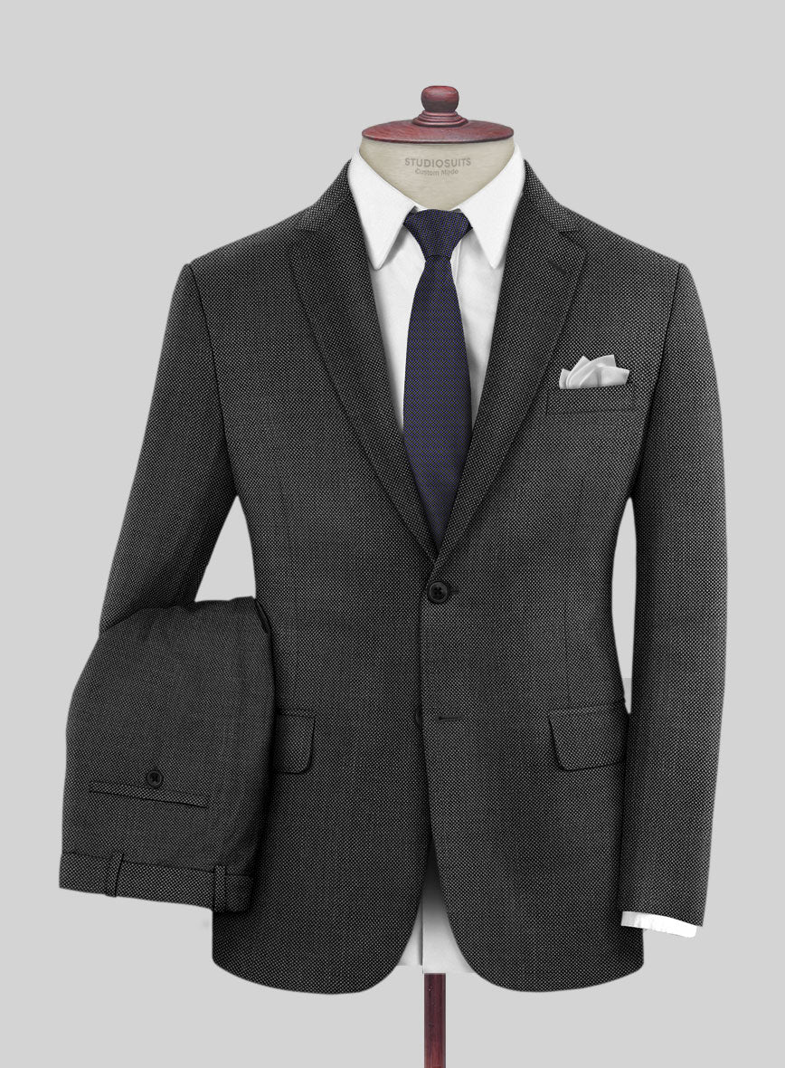 Hardy Minnis Charcoal Birdseye Wool Suit - StudioSuits