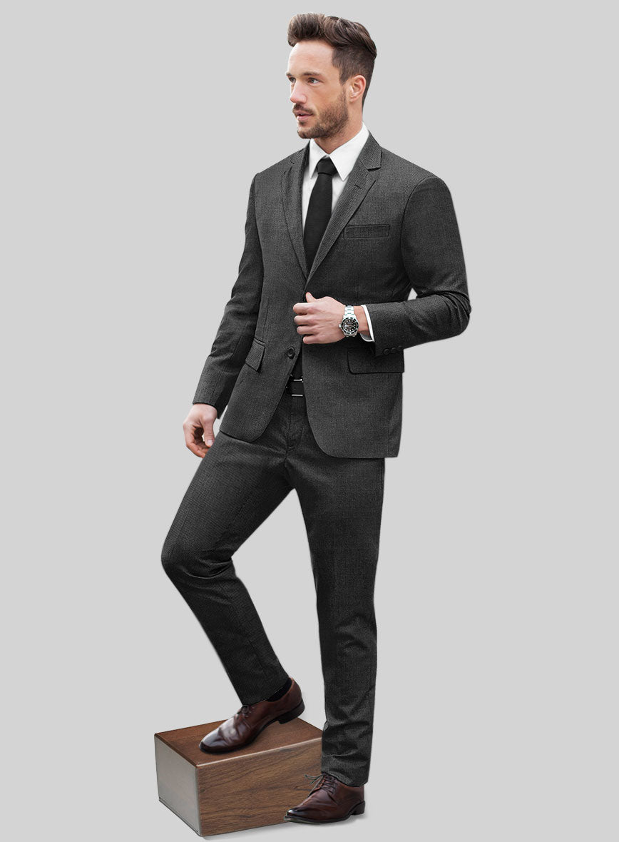 Hardy Minnis Charcoal Birdseye Wool Suit - StudioSuits