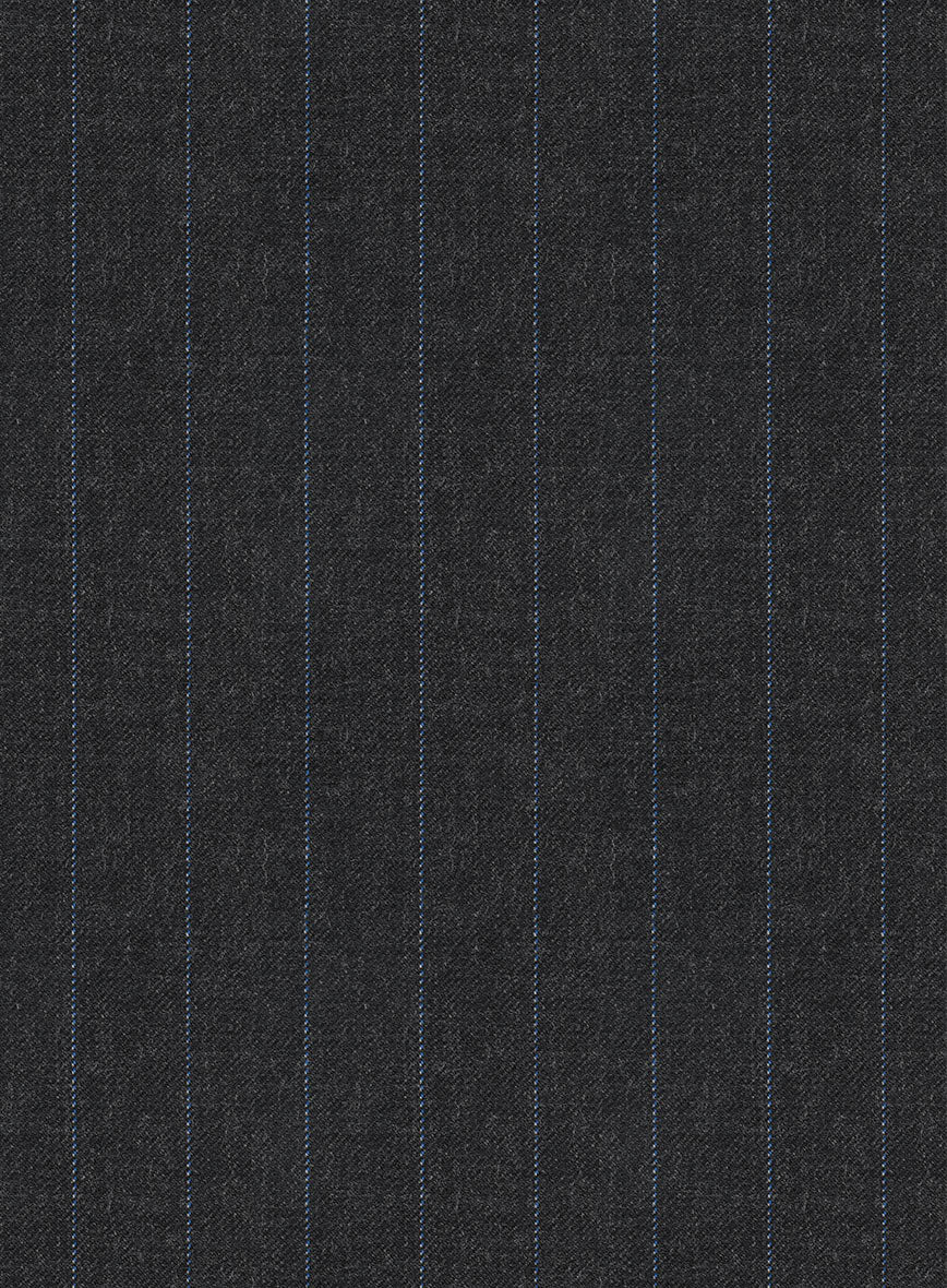 Hardy Minnis Charcoal Chalkstripe Wool Suit - StudioSuits