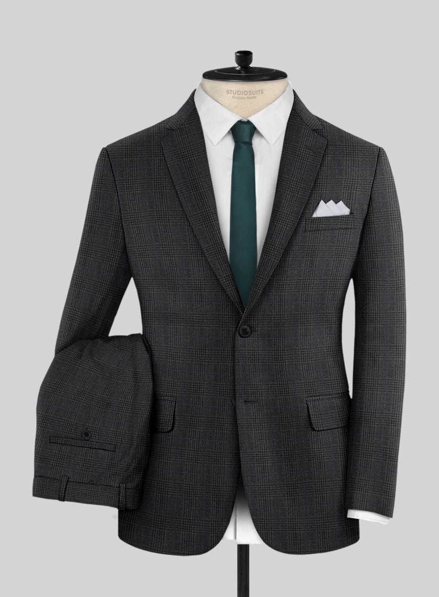 Hardy Minnis Charcoal Check Wool Suit - StudioSuits