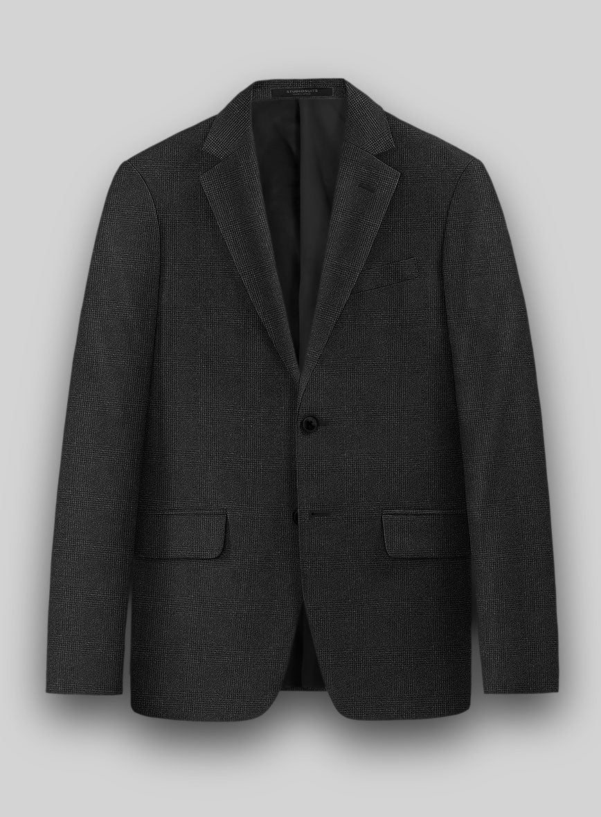 Hardy Minnis Charcoal Glen Wool Jacket - StudioSuits