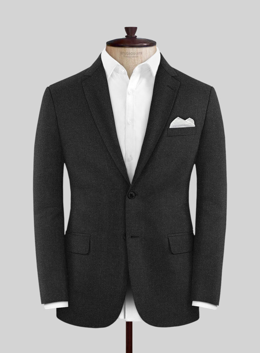 Hardy Minnis Charcoal Glen Wool Jacket - StudioSuits