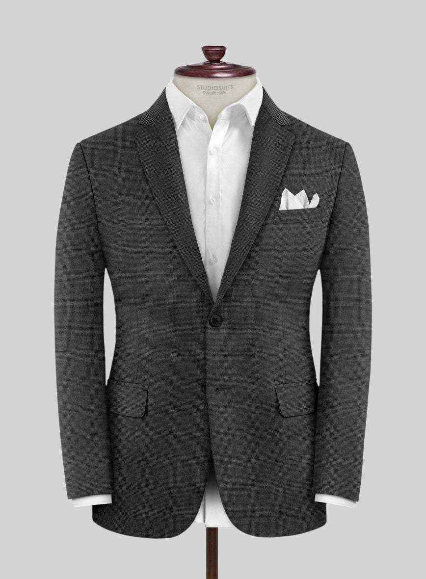 Hardy Minnis Charcoal Nailhead Wool Jacket - StudioSuits