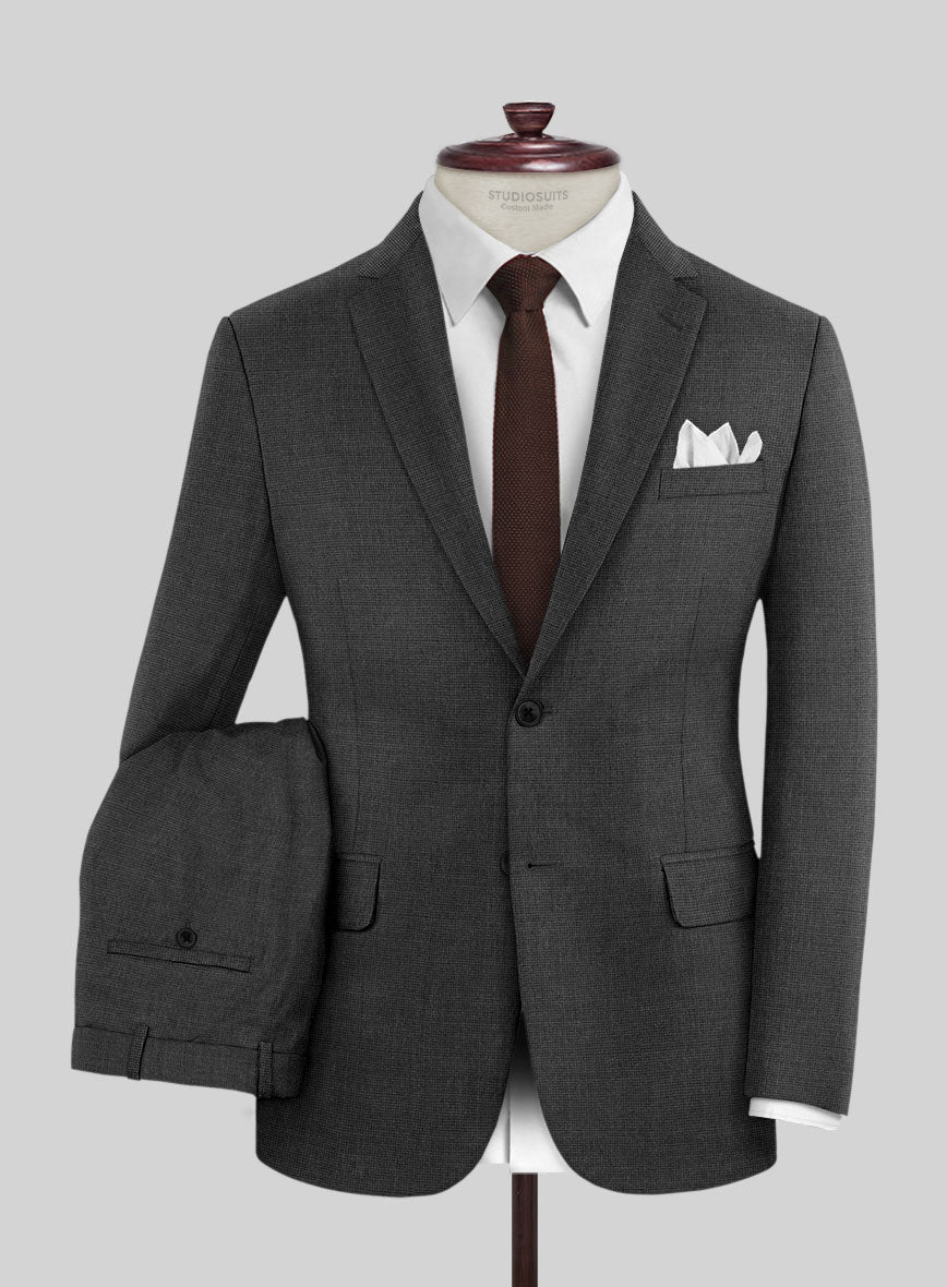 Hardy Minnis Charcoal Nailhead Wool Suit - StudioSuits