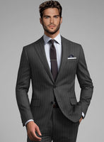 Hardy Minnis Charcoal Pinstripe Wool Jacket - StudioSuits