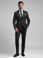 Hardy Minnis Charcoal Sharkskin Wool Suit - StudioSuits