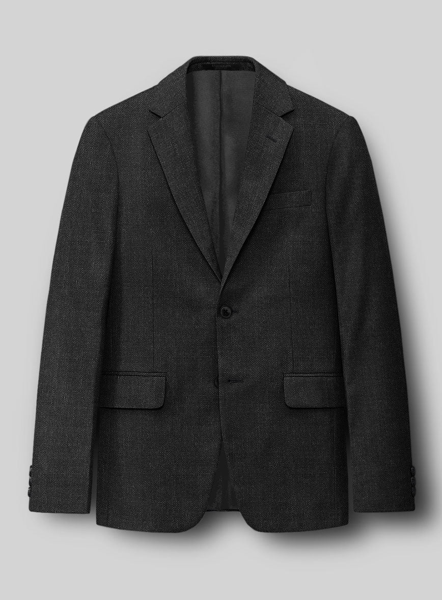 Hardy Minnis Charcoal Sharkskin Wool Suit - StudioSuits