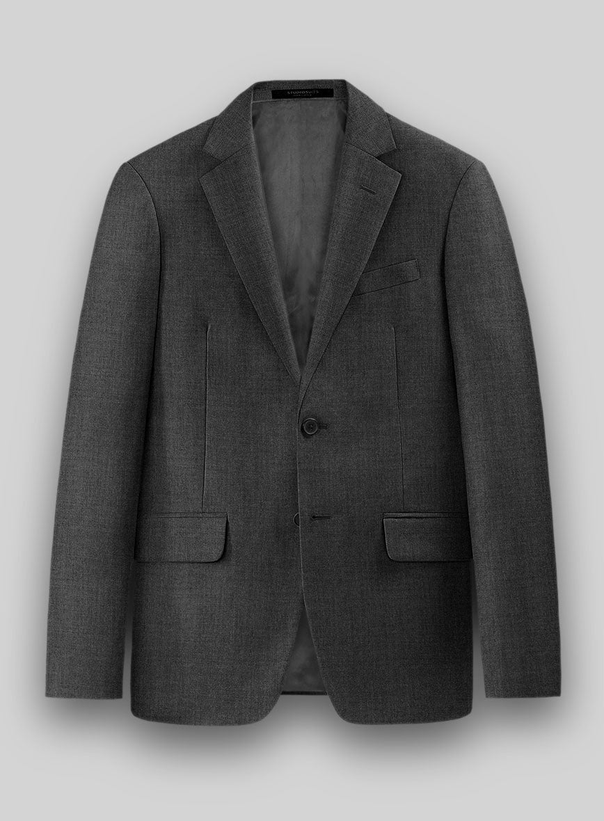 Hardy Minnis Charcoal Twill Wool Jacket - StudioSuits