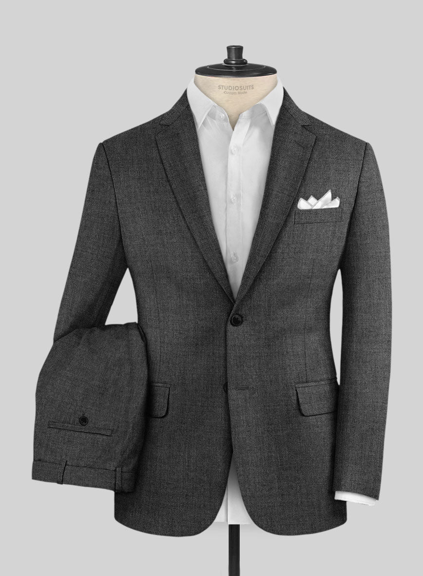 Hardy Minnis Charcoal Twill Wool Suit - StudioSuits