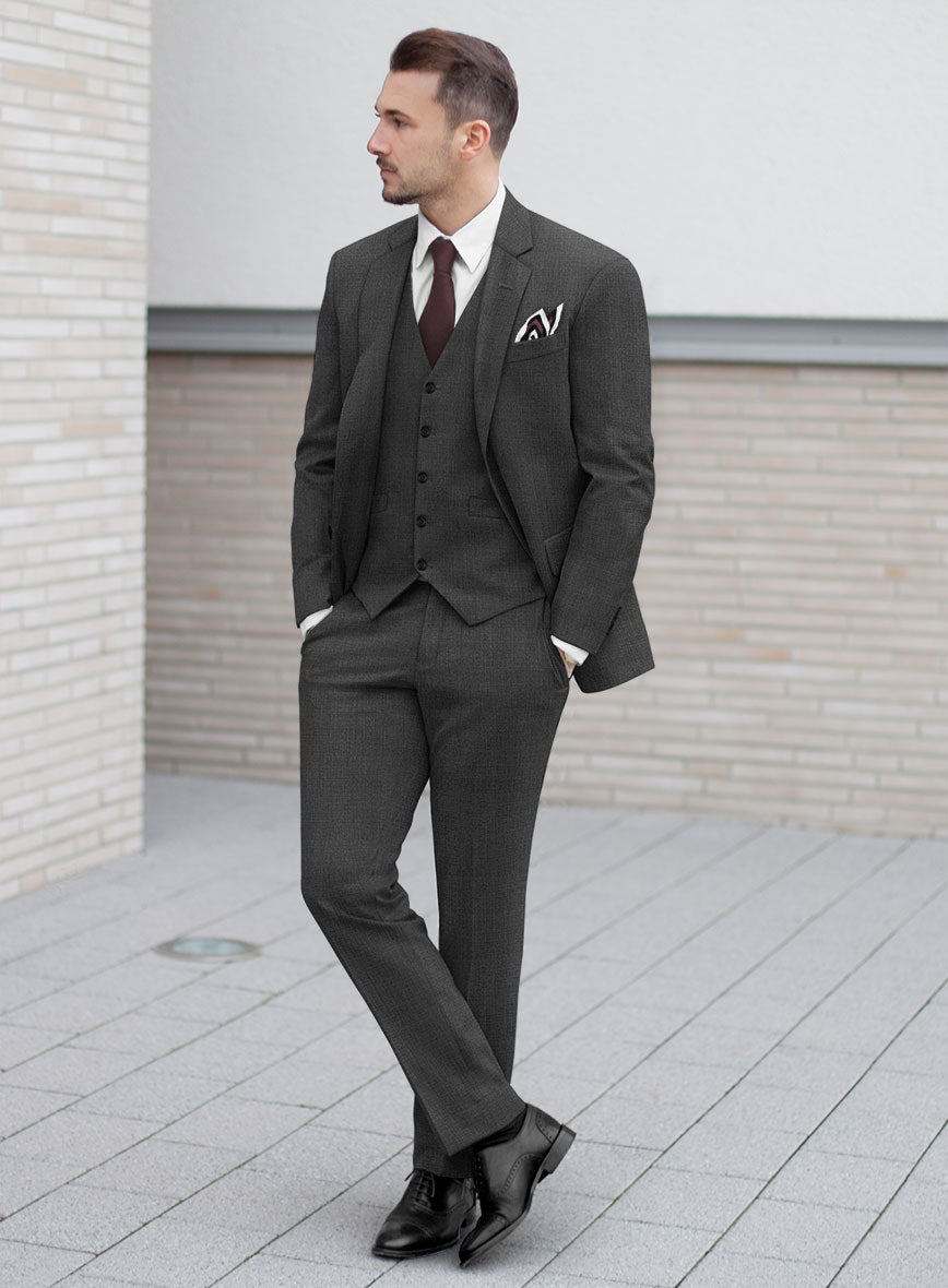 Hardy Minnis Charcoal Twill Wool Suit - StudioSuits