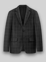 Hardy Minnis Charcoal Windowpane Wool Jacket - StudioSuits